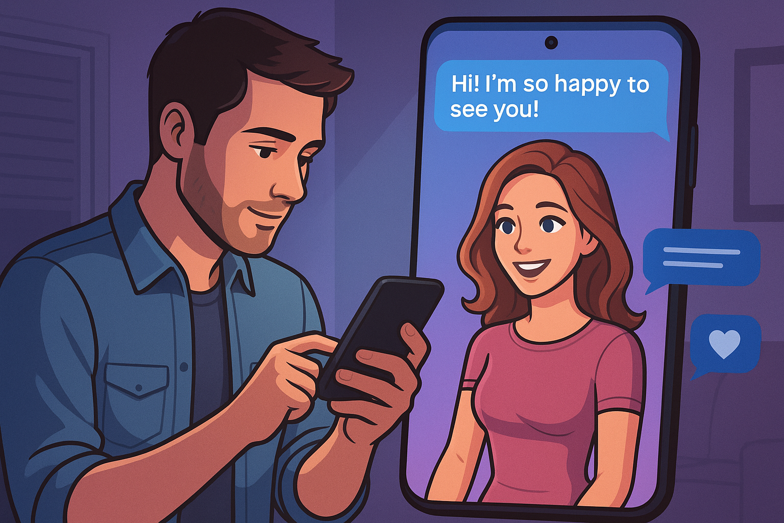 application de petite amie virtuelle dopée à l'IA sur smartphone