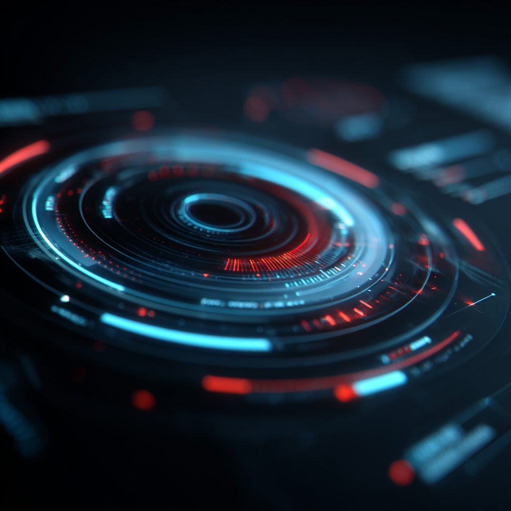 Tableau de bord futuriste de cybersécurité piloté par IA affichant des prédictions de menaces en temps réel avec graphiques, cartes de chaleur et alertes neutralisées.