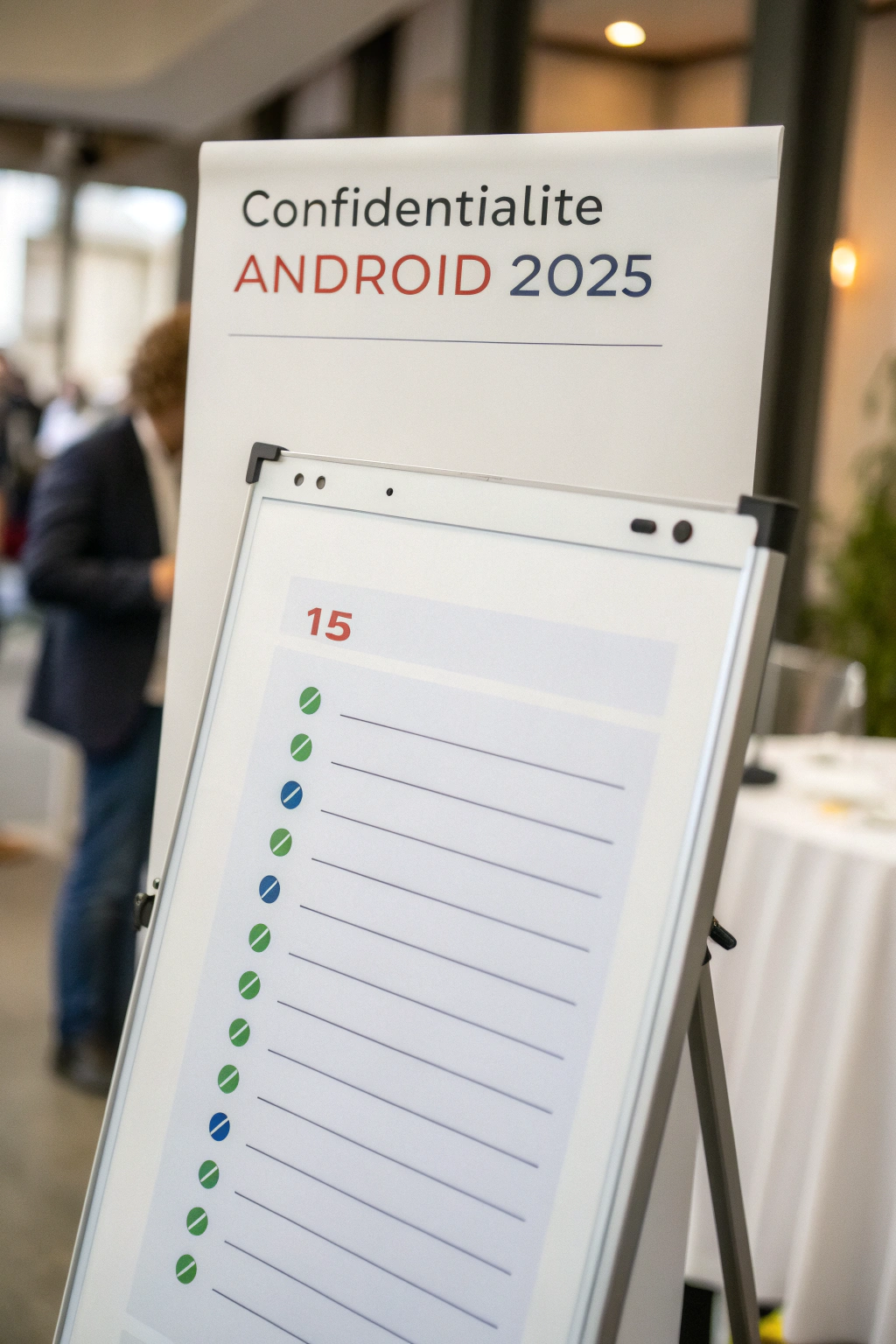 Illustration d'un smartphone Android avec des cadenas symbolisant la confidentialité